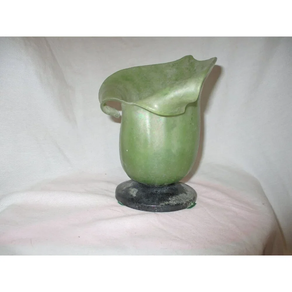 Vase Candle Holder Vintage‎ Sarreid Murano Glass Lily Candle Mid-Century